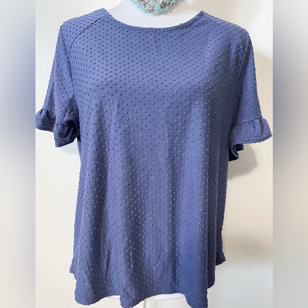 Excellent condition Blue W5 Concepts Short Sleeve Top Blouse size XL